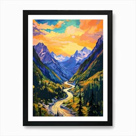 North Cascades National Park Retro Pop Art 2 Art Print