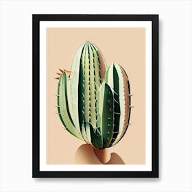 Nopal Cactus Neutral Abstract 2 Art Print