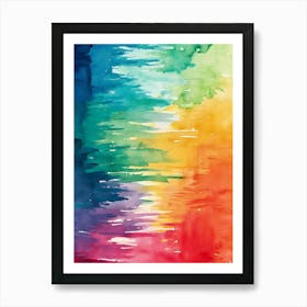 Rainbow Watercolor Background Art Print
