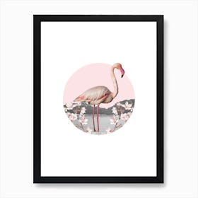 Flamingo Collage Art Print