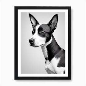 Toy Fox Terrier B&W Pencil Dog Art Print