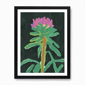 Pink Flower Sketch Art Print