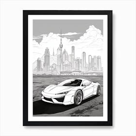 Lamborghini Huracan Line Drawing 4 Art Print