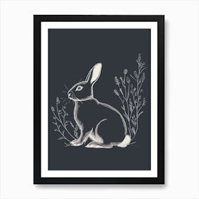 New Zealand Rabbit Minimalist Illustration 3 Art Print