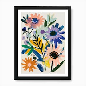 Painted Florals Asters 3 Art Print