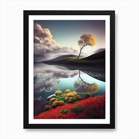 Reflection Of A Tree Art Print