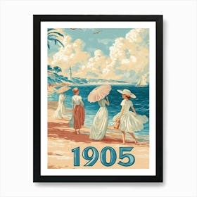 Aihrgdesign A Retro Poster Of A 1905 Seaside Resort With Eleg E1258d2e E96f 4f5b B6ce D831bd7b756f 1 Art Print