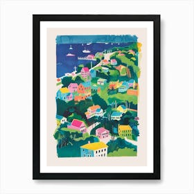 New Dorp New York Colourful Silkscreen Illustration 2 Póster