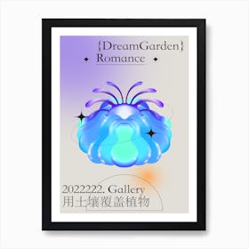 Blue Garden Romance Art Print