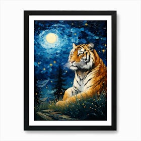 Tiger At Night Art Print