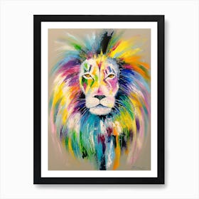 Rainbow lion Art Print