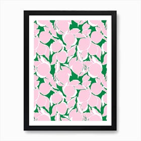 Pink And Green Citrus Print Art Print