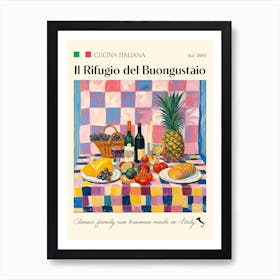 Il Rifugio Del Buongustaio Trattoria Italian Poster Food Kitchen Art Print