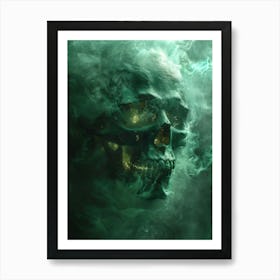Skull In Smoke 2 Art Print
