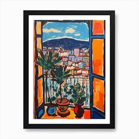 Window View Of San Francisco In The Style Of Fauvist 4 Art Print
