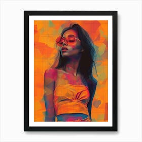 Sexy Girl In Sunglasses Art Print