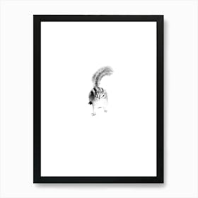 Chipmunk Boho Minimalist Art Print Black and White Art Print