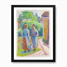 Two Women In A Garden (1888), Camille Pissarro Art Print