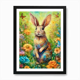 Rabbit In The Meadow Art Print