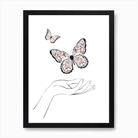 Holding Butterflies Art Print