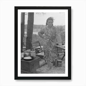 Migrant Mother In Front Of Outdoor Stove Near Hammond, Louisiana Strawberry Center By Russell Lee Art Print