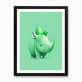 Euoplocephalus Cute Mint Dinosaur Art Print