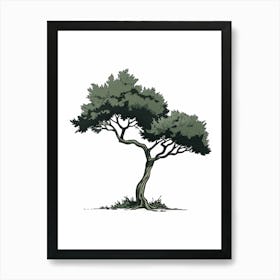 Cedar Tree Pixel Illustration 4 Art Print