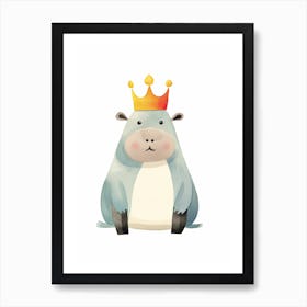 Little Hippo 2 Wearing A Crown Art Print