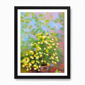 Lemon Button Fern Impressionist Painting Plant Art Print