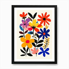 Flowers On A White Background 7 Art Print