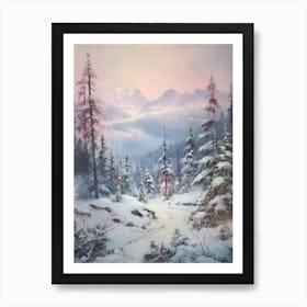 Dreamy Winter Painting Tatra National Park Poland 2 Art Print