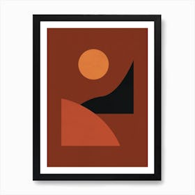 Abstract Geometrical Terracota Tone Art Print