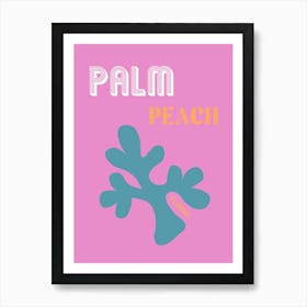 Palm Peach Florida, Reiseplakat, Preppy Korallen kunst Affiche