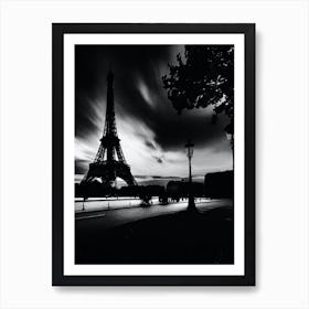 Black And White Eiffel Tower 1 Art Print