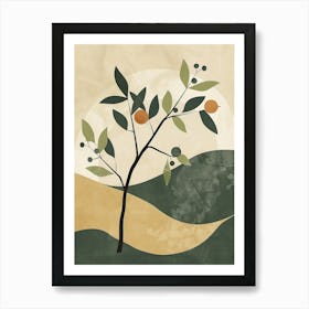 Pear Tree Minimal Japandi Illustration 2 Art Print