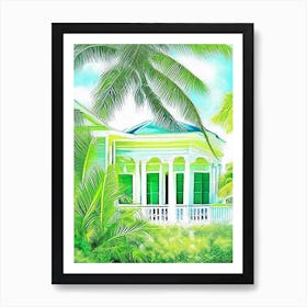 Key West Florida Soft Colours Tropical Destination Art Print