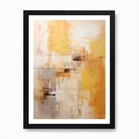 Yellow And Brown Abstract Raw Painting 3 Art Print