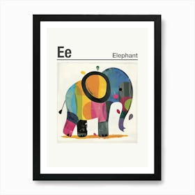 Animals Alphabet Elephant 8 Art Print