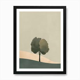 Paulownia Tree Minimal Japandi Illustration 4 Art Print