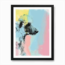 Poodle Dog Pastel Line Watercolour Illustration  3 Art Print