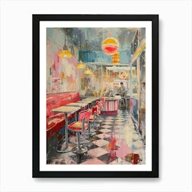 Kitsch Retro American Diner Brushstroke 2 Art Print