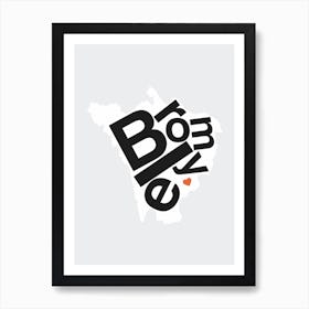 Bromley Type Map Art Print