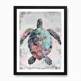 Paint Splash Sea Turtle 3 Art Print