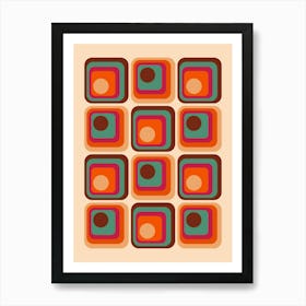 Retro Mid Mod Geometric Abstract Art Print