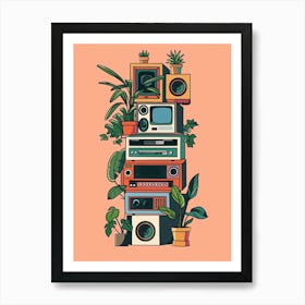 Retro Tv Art Print