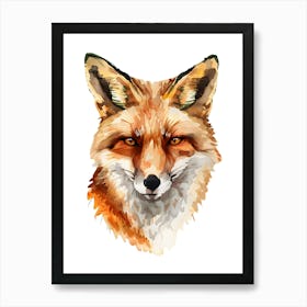 Fox Head Watercolor Illustration Art Print