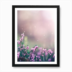 Pink Flowers In A Field 2 Art Print