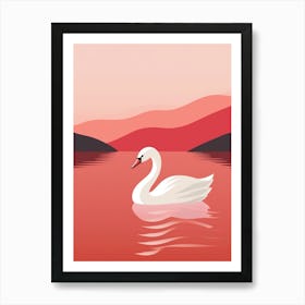 Minimalist Swan 1 Illustration Art Print