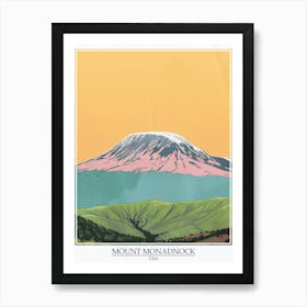 Mount Monadnock Usa Color Line Drawing 5 Poster Art Print