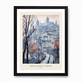 Winter City Park Poster Princes Street Gardens Edinburgh Scotland 3 Art Print